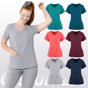Unisex Quick Dry Scrub Set Moisture Wicking Knitted Hospital Uniforms For Medical Dental Veterinary Use Size S XXL - Product Image 2
