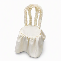 Housse de chaise Thonet style bouffant en polyester tissé uni, couleur ivoire, pour événements de mariage et banquets, fabriquée en Chine
