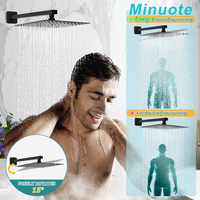 Ensemble de douche de bain carré moderne Ensemble de robinet de douche à deux fonctions à montage mural dissimulé Mitigeur