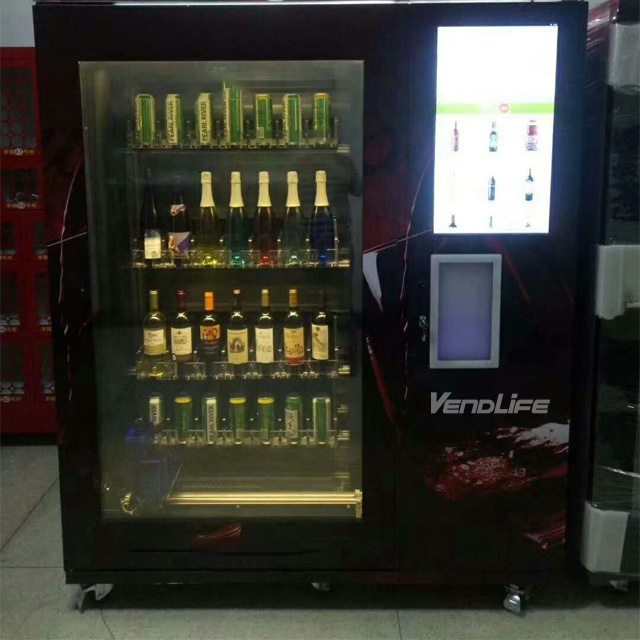 Red Wine Whiskey Vending Machine Beer Wine Bottle Vending Machine with Elevator Vending Machine  Business for Wine