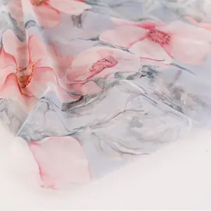 95 polyester 5 spandex özel dijital baskı örgü kumaş 4 yollu streç tül kumaş dans elbise için tekstil