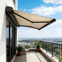 Auvent rétractable à cassette complète, couleurs personnalisées, commande électrique à distance, protection UV, imperméable, pour balcon et jardin