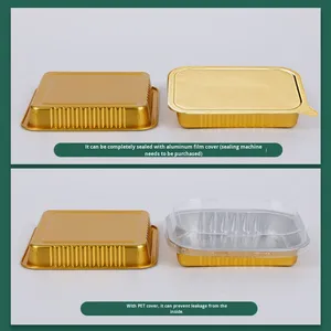 Có thể tái chế 330ml nhôm lá bánh container Flan Pan vuông hình chữ nhật món tráng miệng Baking Foil ly cho thu thập tiệc cưới - Product Image 4