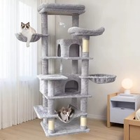 Arbre à chat personnalisé, écologique, grand format, en bois et sisal, design en forme de cactus, emballage en carton, 4+ niveaux, pour usage intérieur