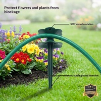Enrouleur de tuyau d'arrosage vert en plastique pour jardin, avec protection et guidage directionnel, pour l'arrosage des fleurs et l'irrigation