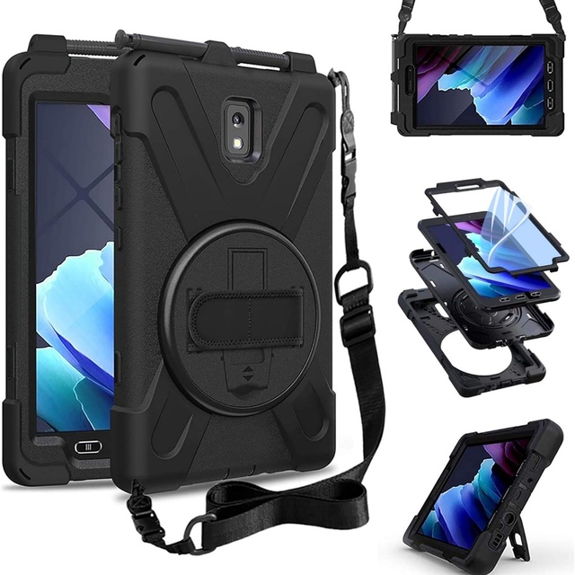 Shockproof Rugged Tablet Case for Samsung Galaxy Tab Active 5 Heavy Duty Hybrid Hand Shoulder Strap Tablet Cover
