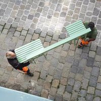 Ensemble table et tabourets en aluminium avec dossier intégré, style nordique, pour cour, café en plein air, mobilier de loisirs extérieur