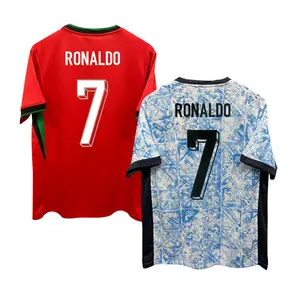 도매 새로운 포르투갈 홈 어웨이 팬 버전 타이 에디션 호날두 7 좋은 품질의 축구 유니폼