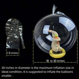بالونات بوبو 30 بوصة شفافة قابلة للحشو، بالونات عملاقة شفافة بفتحة واسعة لحفلات أعياد الميلاد وعيد الفصح - Product Image 2