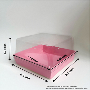 Màu hồng nướng bao bì hộp vật liệu dùng một lần Bánh hộp bánh nướng hộp giấy Tiramisu tráng miệng bao bì hộp bánh với nắp rõ ràng - Product Image 4