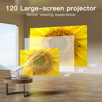 Projecteur intelligent Yinzam Hy300 720P Max 4k, 250 Lux de luminosité, Android 14, correction automatique de la distorsion trapézoïdale, 40000H LED, stéréo HIFI portable, home cinéma