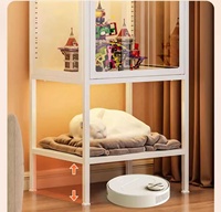 Armoire de présentation moderne en métal et verre trempé à 5 niveaux avec portes, pour le rangement dans les salons et les hôtels