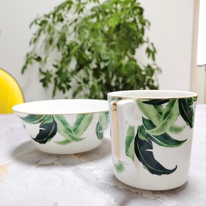 Sản Phẩm Mới Xương Tốt Trung Quốc Wedding Charger Tấm Món Ăn Platter Set Bán Buôn Vàng Rim Gốm Tấm Tấm Dinner - Product Image 5