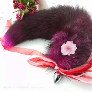 Лисий хвост металлическая анальная пробка длинный хвост животного Расширенная Анальная пробка для женщин и мужчин забавные взрослые секс-игрушки - Product Image 4