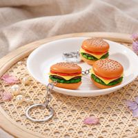 Porte-clés personnalisé en PVC 3D, léger, en forme de dessin animé, mignon, pour enfants, cadeaux de fête, simulation de nourriture, hamburger, kawaii, pour filles