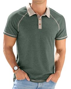 Chemises polo pour hommes, couleur unie, manches courtes, coton doux, respirant, décontracté, à porter tous les jours - Product Image 4
