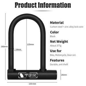 Nuevo Candado en U <span class=keywords><strong>para</strong></span> <span class=keywords><strong>Bicicleta</strong></span> B2B, Cable de Acero Portátil, 2 Llaves, Protección Estándar, Seguro, <span class=keywords><strong>para</strong></span> Carga, Valla, Equipo de Exterior, Snowboard - Product Image 2