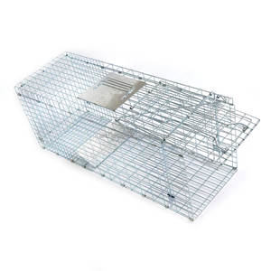 Piège à animaux humain - Cage en métal galvanisé/peint en poudre robuste pour renards et ratons laveurs |   Contrôle des nuisibles écologique et imperméable - Product Image 1