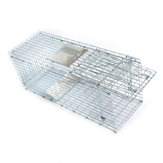 Humane Animal Trap Cage-Heavy-Duty Galvanized/Powder Coated Metal Trap for Foxes Raccoons | Eco-Friendly Waterproof Pest Control