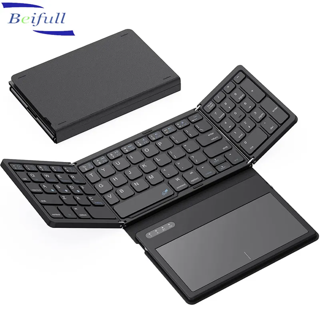 New Hot Pocket Triple Foldable Keyboard Wireless Blue Tooth With Touchpad on Whosale
