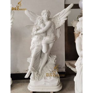 Estatua <span class=keywords><strong>de</strong></span> Mármol Blanco Natural <span class=keywords><strong>de</strong></span> Eros y Psique Revivida por el Beso <span class=keywords><strong>de</strong></span> <span class=keywords><strong>Cupido</strong></span> - Product Image 2