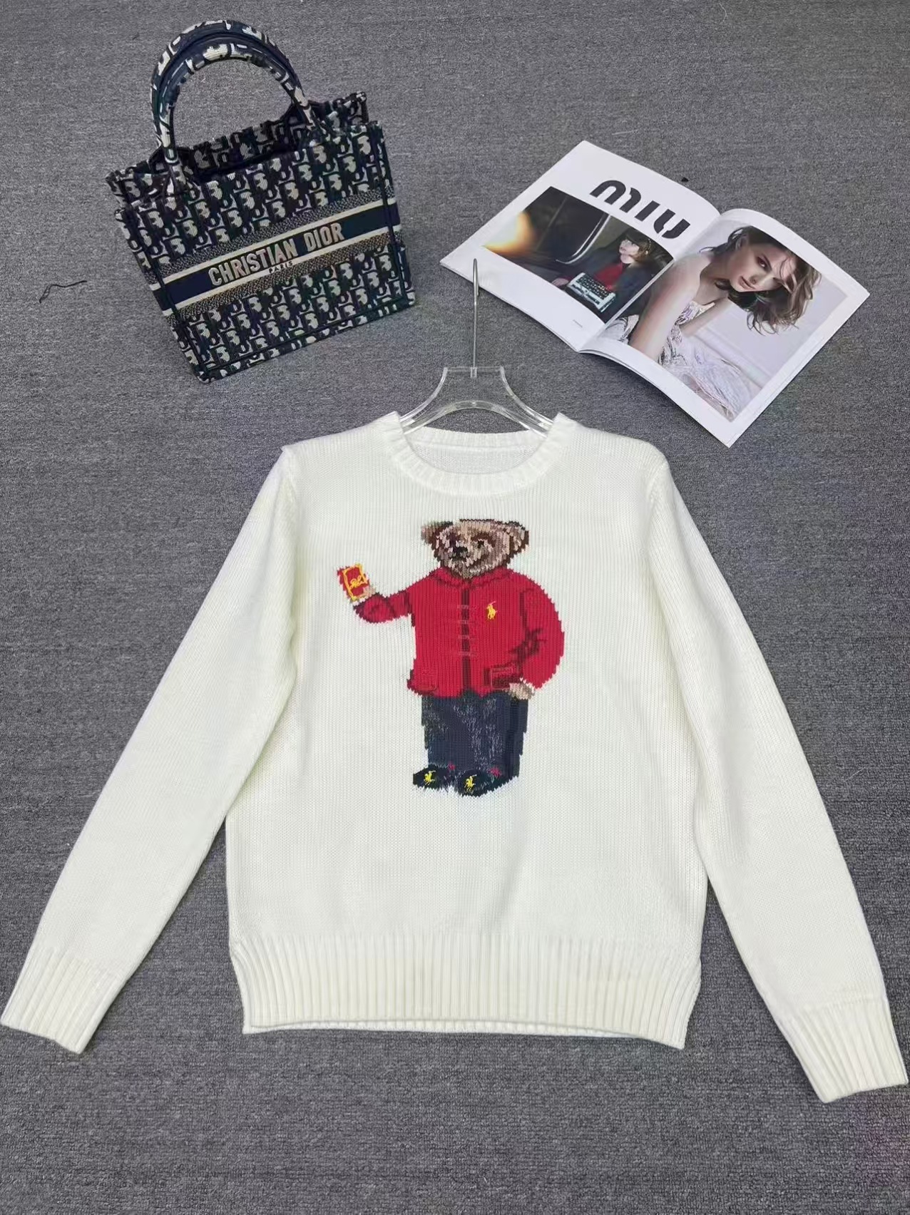 White bear in red
