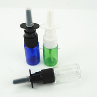 Vente en gros de flacons pulvérisateurs nasaux en PET de 10 ml, flacons pulvérisateurs nasaux en plastique vides avec pulvérisateur nasal, flacon atomiseur nasal rechargeable de 10 ml