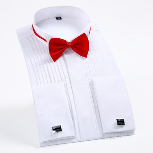Chemises <span class=keywords><strong>de</strong></span> Smoking Blanches RNSHANGER pour Hommes, Coupe Droite, Poignets Mousquetaires, Manches Longues, Luxe, pour <span class=keywords><strong>Mariage</strong></span>, Fête et Soirées Habillées Élégantes - Product Image 1