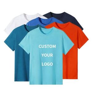 T-shirts pour hommes de haute qualité, 180g, coton peigné, vente en gros d'usine, col rond, motif uni, avec support pour logo personnalisé - Product Image 5