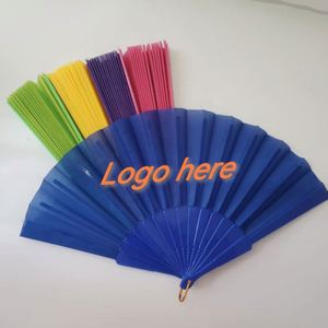 Éventails pliants personnalisés colorés de 23 cm – Idéaux pour l'été, en plastique, à tenir à la main - Product Image 3