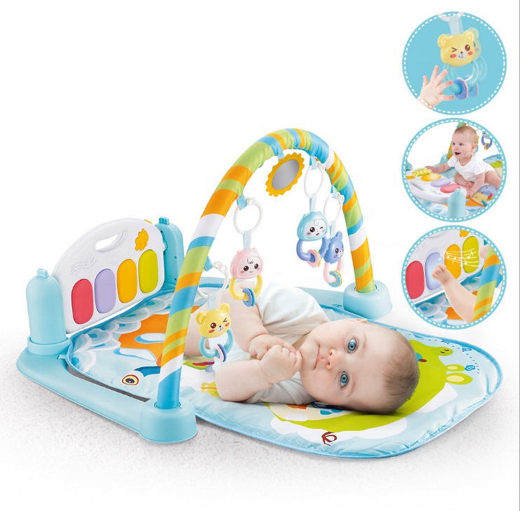 Новинка, детский игровой коврик-пазл с музыкальной стойкой, коврик с клавиатурой пианино, детский игровой коврик для младенцев, игрушки для ползания в тренажерном зале на 0-36 месяцев