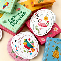 Cartes à jouer personnalisées de forme ovale avec logo et dorure à chaud |   Jeu de cartes de poker et de tarot dans une boîte pliante