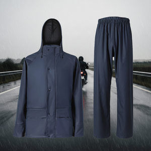 Summer Hiking Farm Work Rain Jacket Man PU Hooded Rainsuit Pants Outdoor <strong>Hunter</strong> Fashion Mens <strong>Raincoat</strong> - Product Image 1