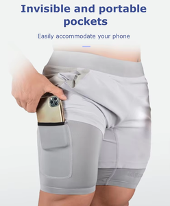 Shorts de sport pour hommes à séchage rapide 2 en 1, double couche, respirants, résistants à l'usure, avec poches cachées pour téléphone - Product Image 2