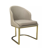 Chaise de salle à manger moderne en acier inoxydable, avec accoudoirs et pieds en métal rembourrés, idéale pour les cafétérias scolaires