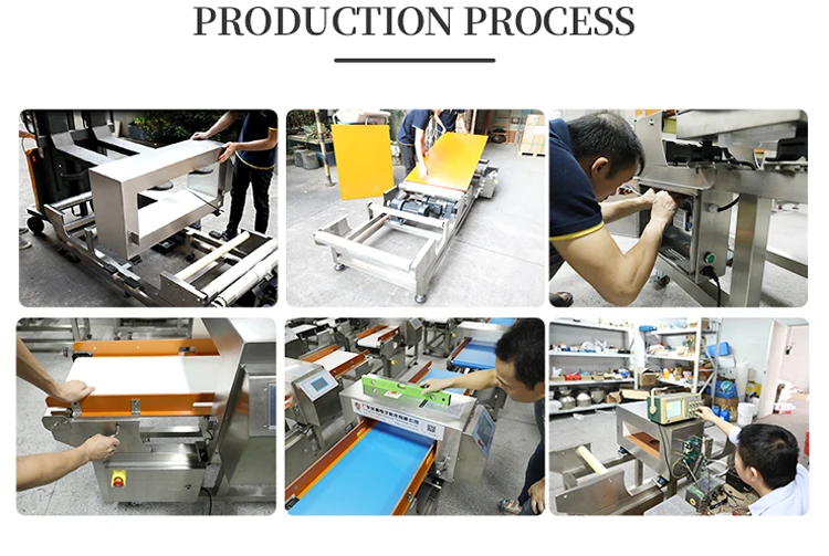 Food meat fruit noodle production line high speed conveyor belt security metal detector machine