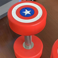 Haltères ronds en acier avec poids réglables, style Captain America, de haute qualité, personnalisés, directement de l'usine