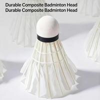 Volant de badminton professionnel hybride écologique, durable, léger, avec tête en liège sandwich et plumes de canard de classe A pour le sport et les loisirs