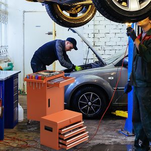 Armoire mobile à 5 tiroirs avec organisateur amovible, coffre à outils verrouillable sur roulettes pour <span class=keywords><strong>garage</strong></span> et atelier - Product Image 6