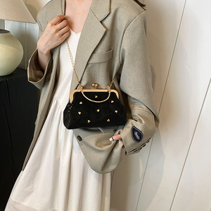 2025 Vintage <span class=keywords><strong>tracolla</strong></span> a <span class=keywords><strong>catena</strong></span> da donna pieghevole alla moda pochette con manico in metallo <span class=keywords><strong>borsa</strong></span> e borsetta - Product Image 2