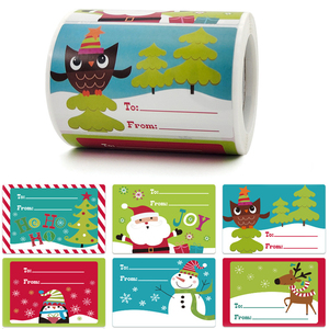 Buon Natale logo stampa del pvc del vinile olografica decorazione personalizzata die cut adesivo di imballaggio impermeabile rotolo di etichette <span class=keywords><strong>adesivi</strong></span> - Product Image 3