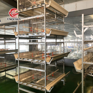 Cage automatique pour poulets de chair de <span class=keywords><strong>type</strong></span> H à 4 niveaux avec système d'alimentation et d'abreuvement à piles pour l'élevage de volailles - Product Image 1