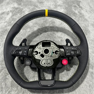 Volante de Cuero Línea R Compatible con Volkswagen Golf 5 6 7 7.5 R MK5 MK6 MK7 MK7.5 <span class=keywords><strong>GTI</strong></span> <span class=keywords><strong>Polo</strong></span> Passat CC - Product Image 5