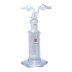 मिट्टी अनुकूलन योग्य 125 मिलीलीटर 250 मिलीलीटर 500 उच्च तापमान प्रतिरोध मोटी दीवार बोरोसिलिकेट ग्लास गैस धोने की बोतलें प्रयोगशाला के लिए - Product Image 1