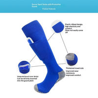 Chaussettes de football bleu marine, chaussettes de football épaisses avec semelle rembourrée pour l'entraînement sportif en équipe