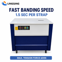 Mesin Pengikat Kardus Semi Otomatis 006 High Table High Speed, Kecepatan 1,5 Detik, Tali PP, Peralatan Pengikat Kotak Karton, Tegangan 60kg