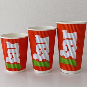 100 Vasos Desechables Negros Ondulados de Doble Pared para Café para Llevar, Vasos de Cartón de 360 ml y 12 Onzas para Servir Café - Product Image 4