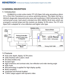 Écran <span class=keywords><strong>LCD</strong></span> publicitaire avec interface LVDS, 1920(H)x560V) pixels, 28,6 pouces, écrans <span class=keywords><strong>LCD</strong></span> élégants pour la publicité dans les bus - Product Image 5