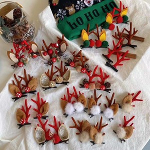 Barrettes en tissu de la série Noël : Père Noël et Renne - Product Image 2