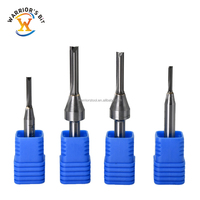 Warrior's Bit TCT 2 galur lurus, mata kayu lapis CNC, mata Router ujung karbida, pemotong penggilingan untuk pertukangan